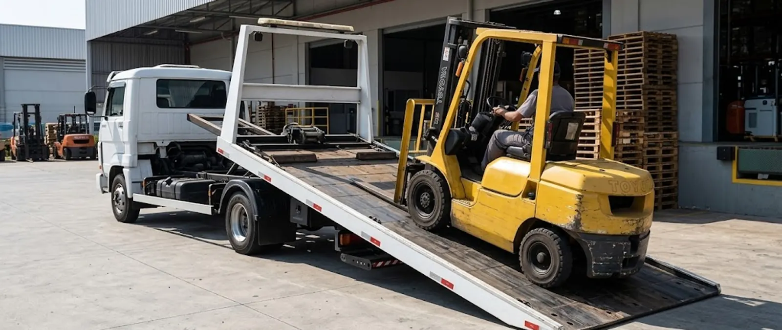 Guincho para empilhadeira com plataforma adequada