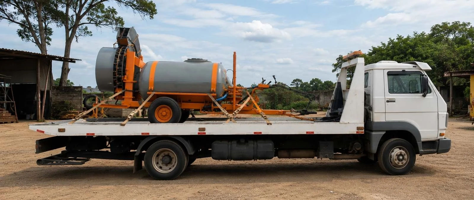 Transporte de mini escavadeira em Campinas realizado pela Guincho Trans Augusto